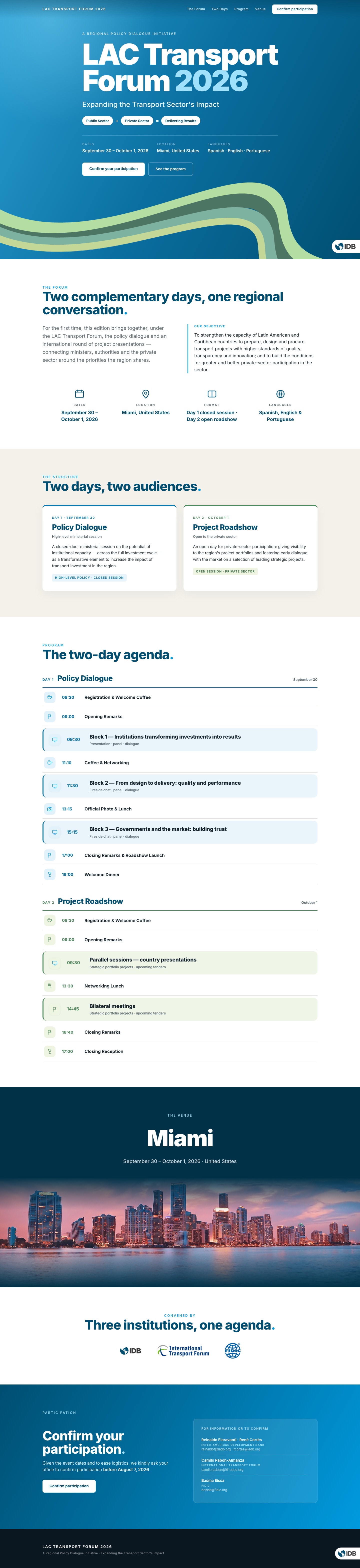 LAC Transport Forum 2026 microsite